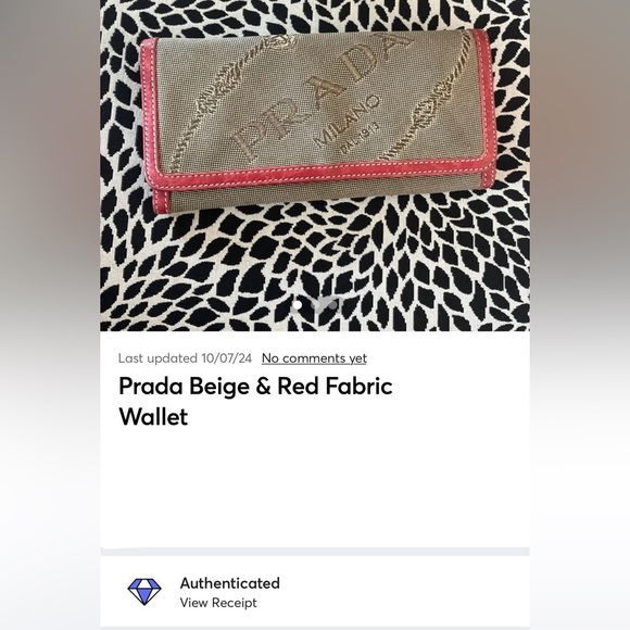 PRADA Beige & Red Fabric Long Wallet - Picture 14 of 14
